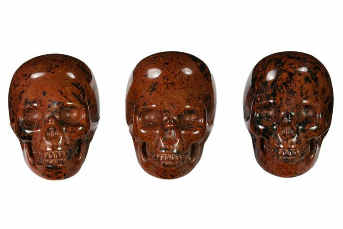 2" Polished Mahogany Obsidian Skulls - Photo 1